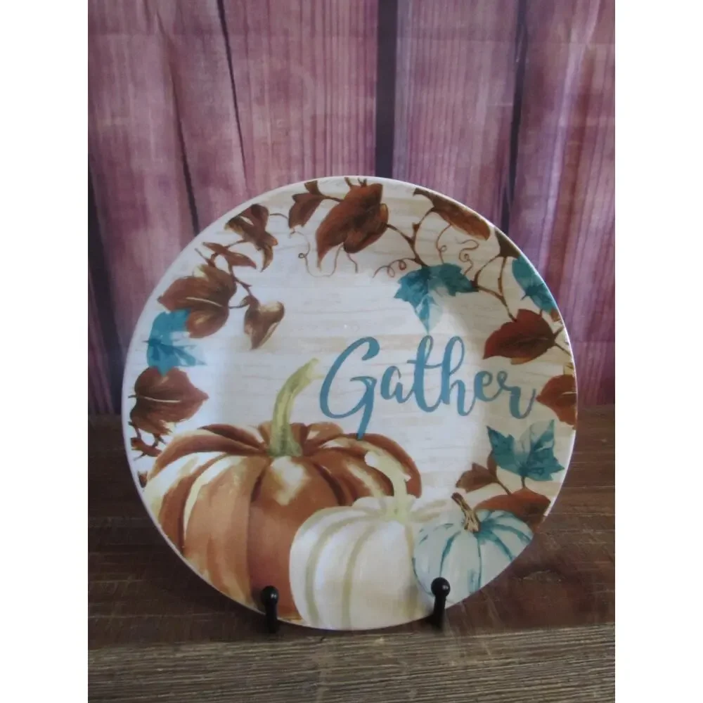 Royal Norfolk Gather Pumpkin Fall Salad Plates 7.5